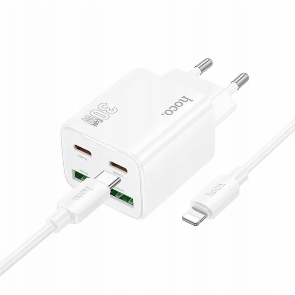 Hoco 2 x USB C + 2 x USB A QC3.0 PD 3A 30W nabíječka do s...