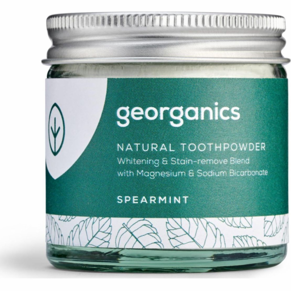 Georganics , prášek na čištění zubů, máta peprná, 60 ml