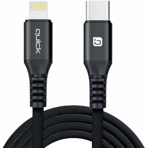 Quick Kabel USB-C - Lightning 1,5 m černý (4752168141229)