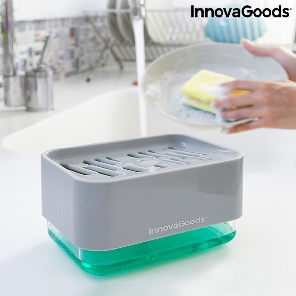 InnovaGoods Dávkovač mýdla Pushoap 2v1 dávkovač mycího pr...
