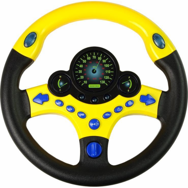LeanToys Interaktivní volant - simulátor jízdy se žlutými...