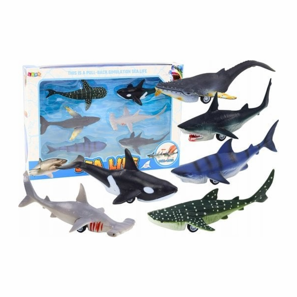 LeanToys Figurky Vozidla Mořští Zvířata Třecí Pohon Žralo...