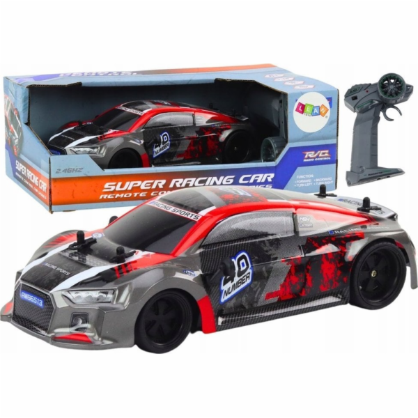 LeanToys RC auto 1:18 s gumovými kolečky, driftovací červená
