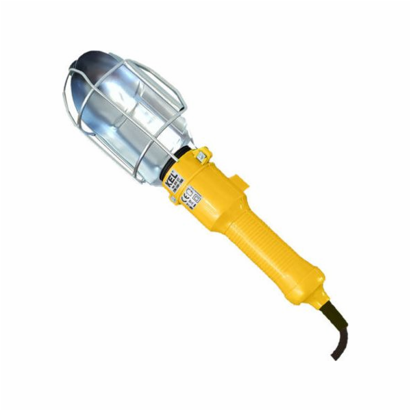 KEL Přenosná lampa E27, kabel 5 m, 60 W, oranžová, s háčk...