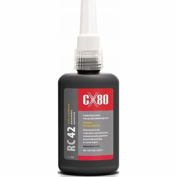 CX80 ANAEROBNÍ LEPIDLO RC-42 NA ZÁVITY, střední 10ML