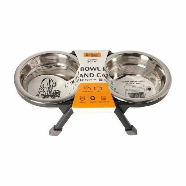 Dingo Dingo Recyklovaná sada na krmení psů a koček 2x400ml
