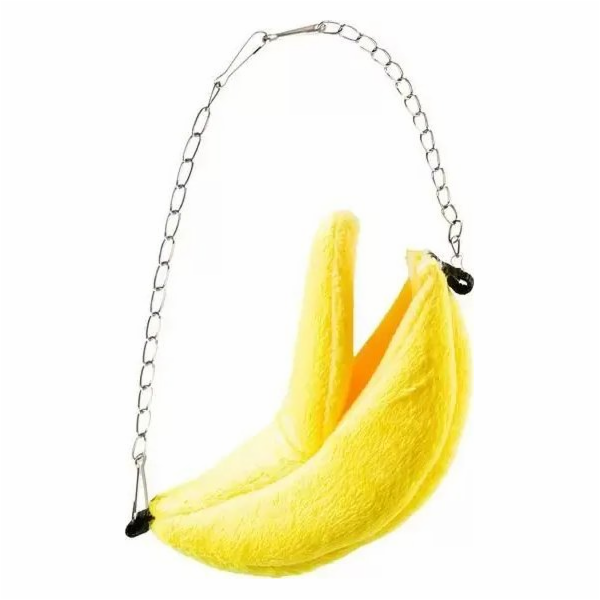 Duvo+ Houpací síť Duvo+ pro křečky a myši, banán, 20x6x6 cm
