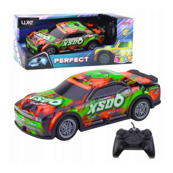 LeanToys Závodní auto na dálkové ovládání se svítící karo...