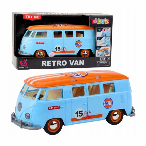 LeanToys Retro auto, dodávka, autobus, světla, zvuky, ote...