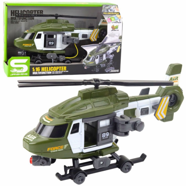LeanToys Nosítka pro vojenský vrtulník, světla, zvuky, kh...