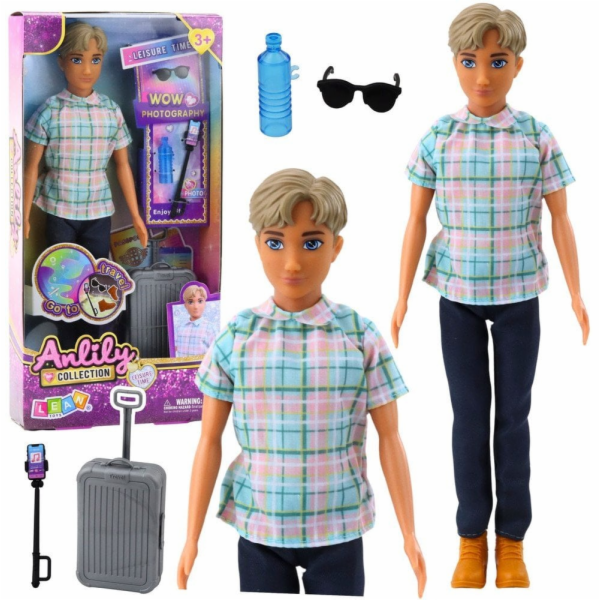 LeanToys Doplňky pro panenky Anlily, kufr, selfie tyč, br...
