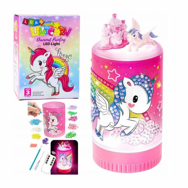 LeanToys LED jednorožec ve sklenici