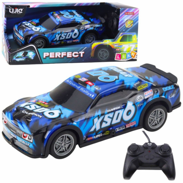 LeanToys RC závodní auto se svítící karoserií, černo-modré