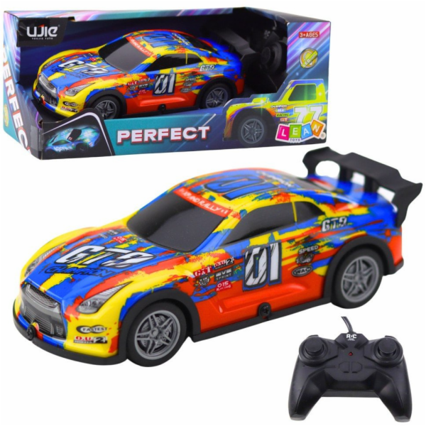 LeanToys Závodní auto RC se svítící karoserií, modré a žluté