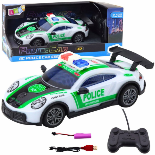 LeanToys RC Drift policejní sportovní auto s LED světly 1:22