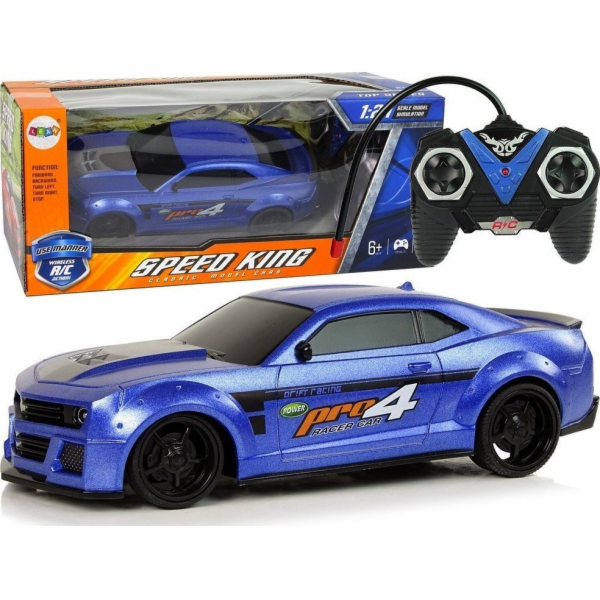 LeanToys Sportovní auto na dálkové ovládání 1:24 modré