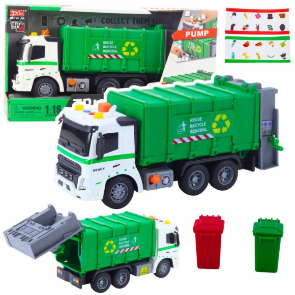 LeanToys Popelářský vůz, světla popelářského kontejneru, ...