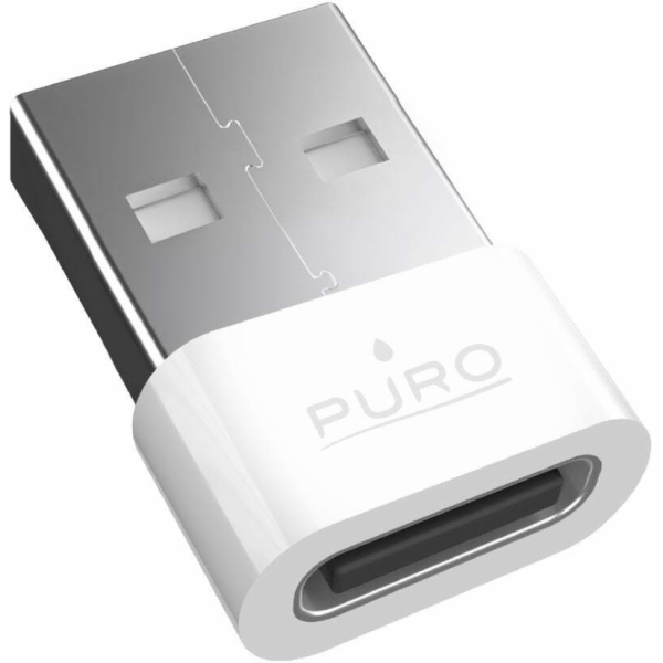 Puro Adaptér USB, USB-C adaptér - USB-A adaptér - bílý