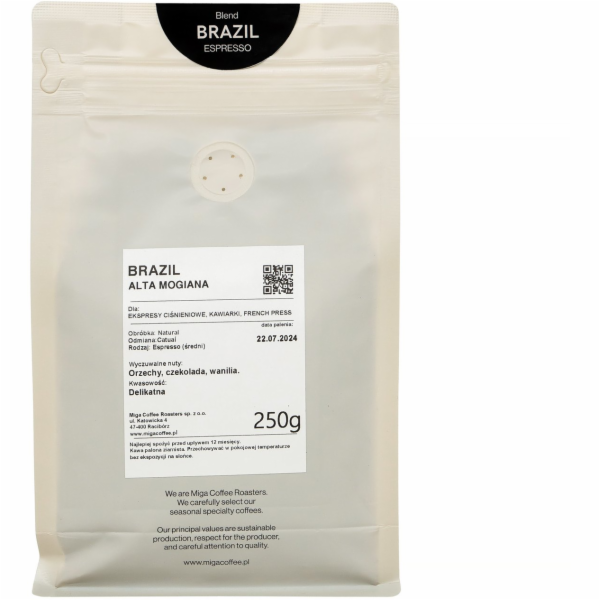 Miga Coffee kávová zrna Brazil Espresso 250g