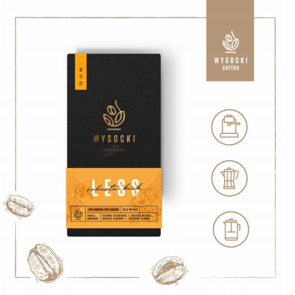 Wysocki Coffee kávová zrna Less Robusta Kick 250g