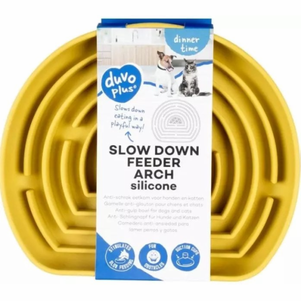 Duvo+ Půlkruhová mísa s pomalým odpařováním 21x18x3cm ŽLUTÁ