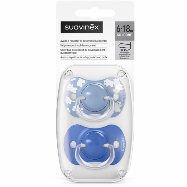 Suavinex 309065-FYZIOLOGICKÝ dudlík SX PRO 6-18M 2ks MODR...