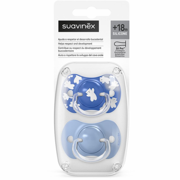 Suavinex 309071-Fyziologický dudlík SX PRO 18M 2 ks MODRÝ...