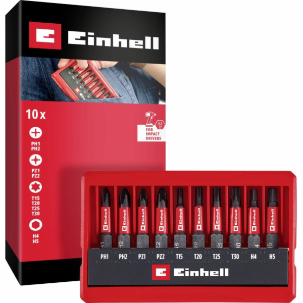 Einhell Sada kapesních bitů rázových 50 mm 10 dílů.
