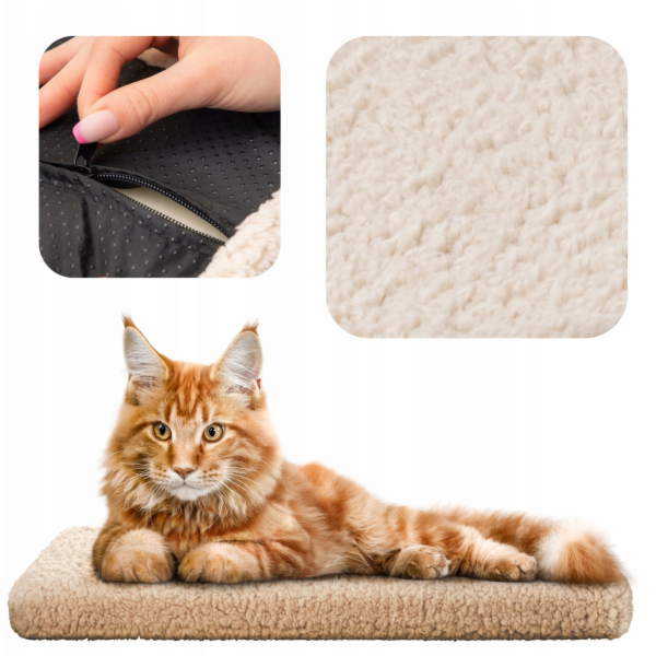 Hobbydog Matrace z béžového kožešinového okenního parapetu