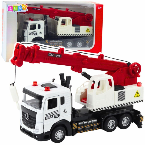 LeanToys Nákladní vůz s jeřábem, kovová kabina, nastavite...