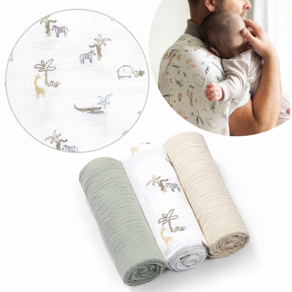 SanaSet Baby Mušelínové plenky BABY ONO 828/04, zmačkané,...