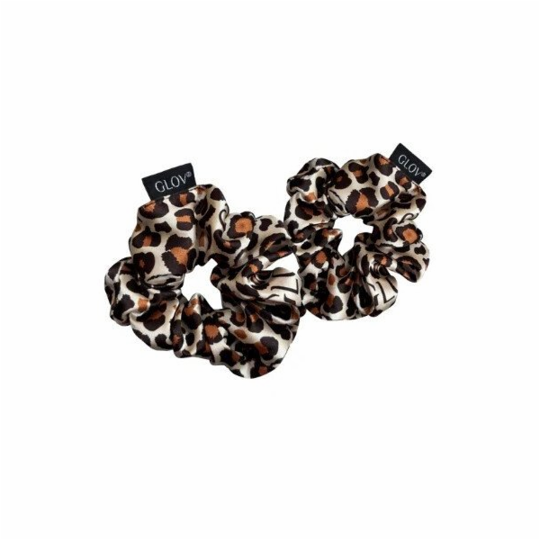 Glov Saténové gumičky do vlasů Satin Scrunchies S/M Gepar...