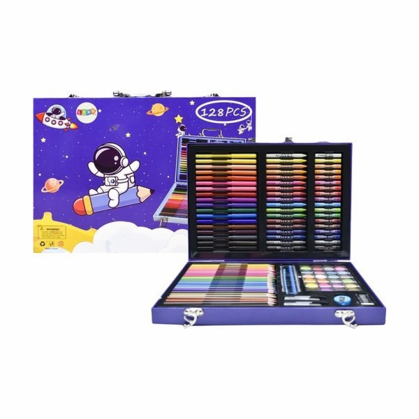 LeanToys Sada pro výtvarné umění v kufru s kosmonautem mo...