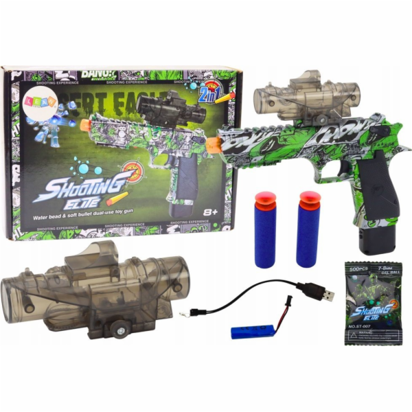 LeanToys Elektrické vodní šipky 2 v 1, zelená