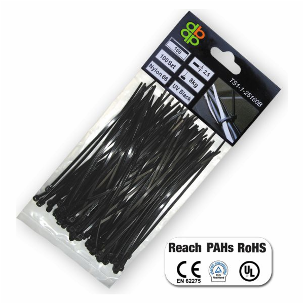 Bradas Černé plastové kabelové stahovací pásky 7,6 x 400 ...