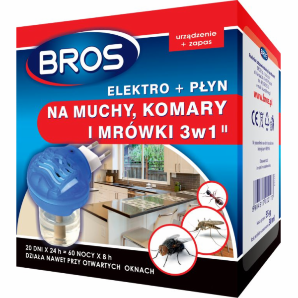 Bros Elektro + tekutina proti mouchám, komárům a mravencům