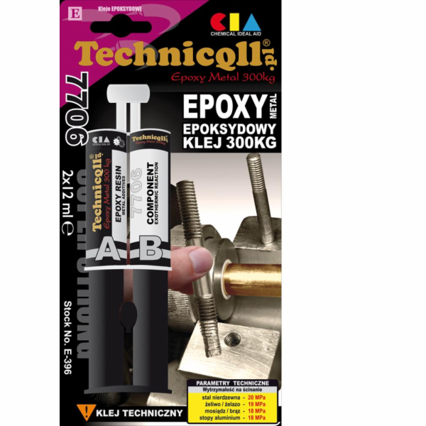 Technicqll Epoxidové lepidlo na kov 300 kg 2x12 ml E-396