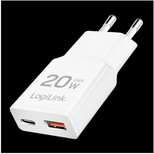 LogiLink Nabíječka USB do zásuvky, GaN, 2portová, USB-AF ...
