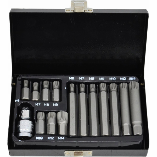 AWTools AWTOOLS Drážkované hroty 15 ks, černé AW35119BL