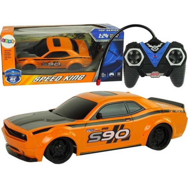 LeanToys Sportovní auto na dálkové ovládání 1:24 oranžové