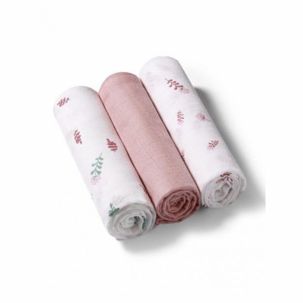 BabyOno 397/14 BAMBUSOVÉ PLENKY 3 KS RŮŽOVÉ