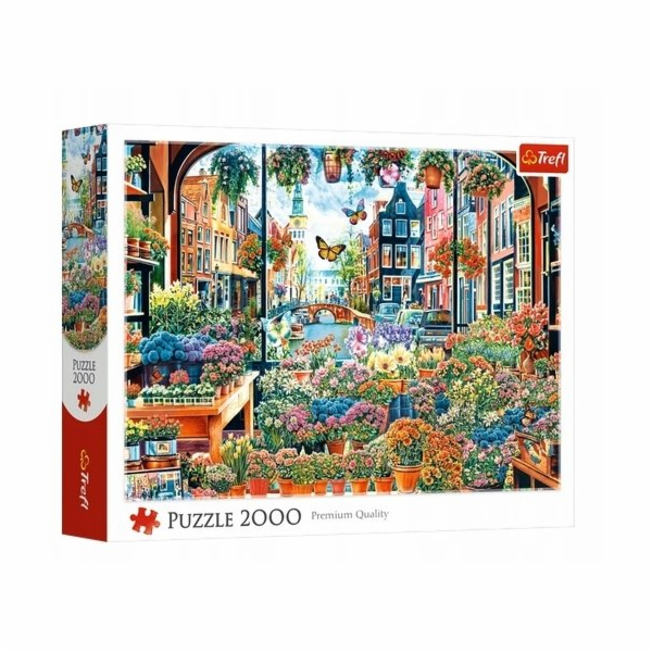 Trefl PUZZLE 2000 Květinářství v Amsterdamu 27128