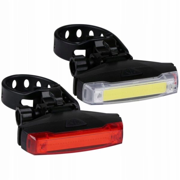 Dunlop Sada svítilen LED na kolo, přední a zadní, černá, ...