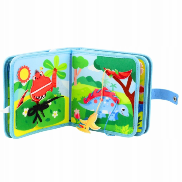 LeanToys 3D dinosauři senzorická plstěná vzdělávací kniha