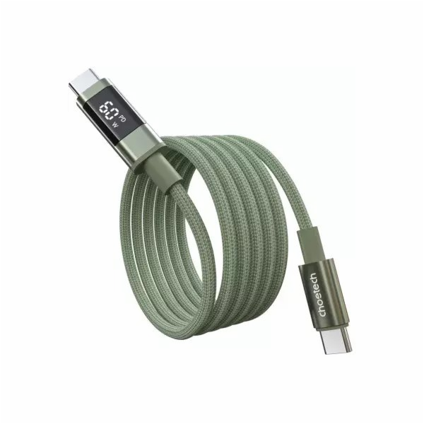 Choetech PD60W USB-C na USB-C digitální displej 1,2m nylo...