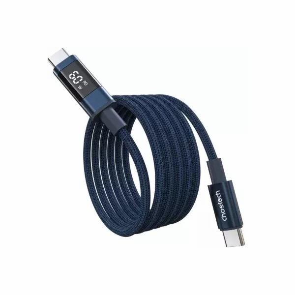 Choetech PD60W USB-C na USB-C digitální displej 1,2m nylo...