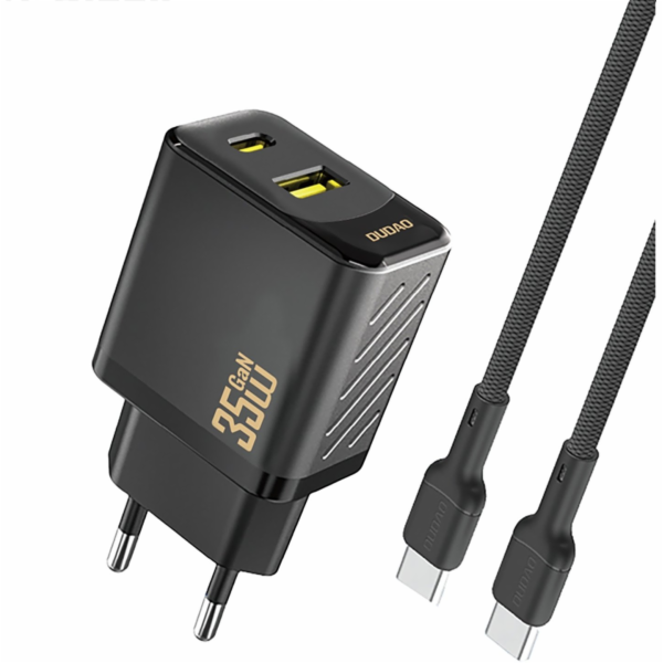 Dudao USB-A USB-C nabíječka do zásuvky s kabelem USB-C PD...