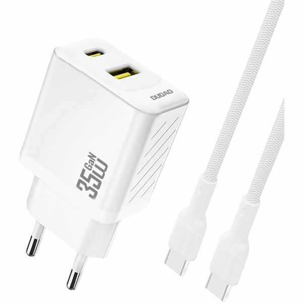 Dudao USB-A USB-C nabíječka do zásuvky s kabelem USB-C PD...