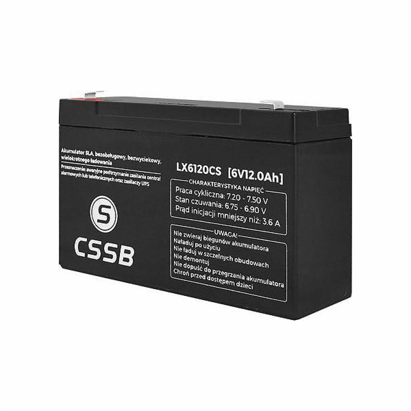 CSSB Gelová baterie 6V 12Ah (LX6120CS)