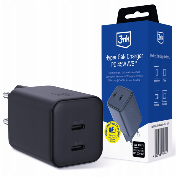 3MK Nabíječka 3mk Hyper Charger PD 45W GaN AVS QC4+ PPS A...